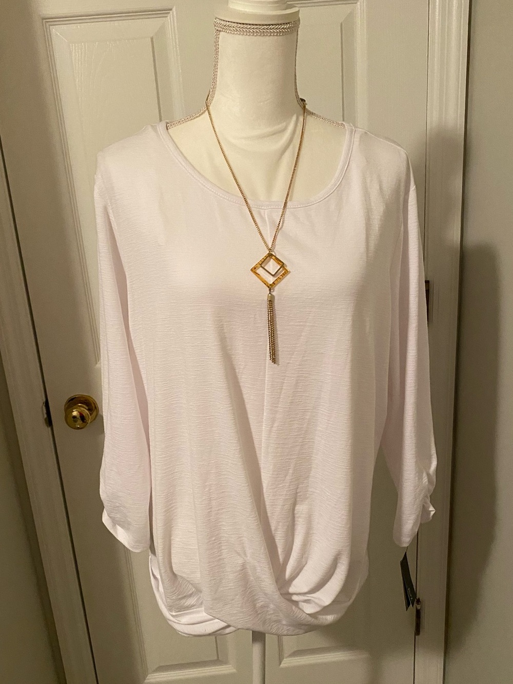Classic White Women's Twist-Hem Top by ALYX Size XL NWT